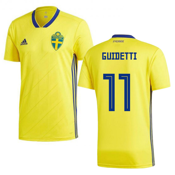 Sweden #11 Guidetti Home Kid Soccer Country Jersey